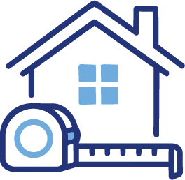 House icon with measuring tape