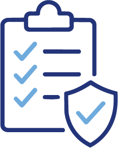 Clipboard with shield icon