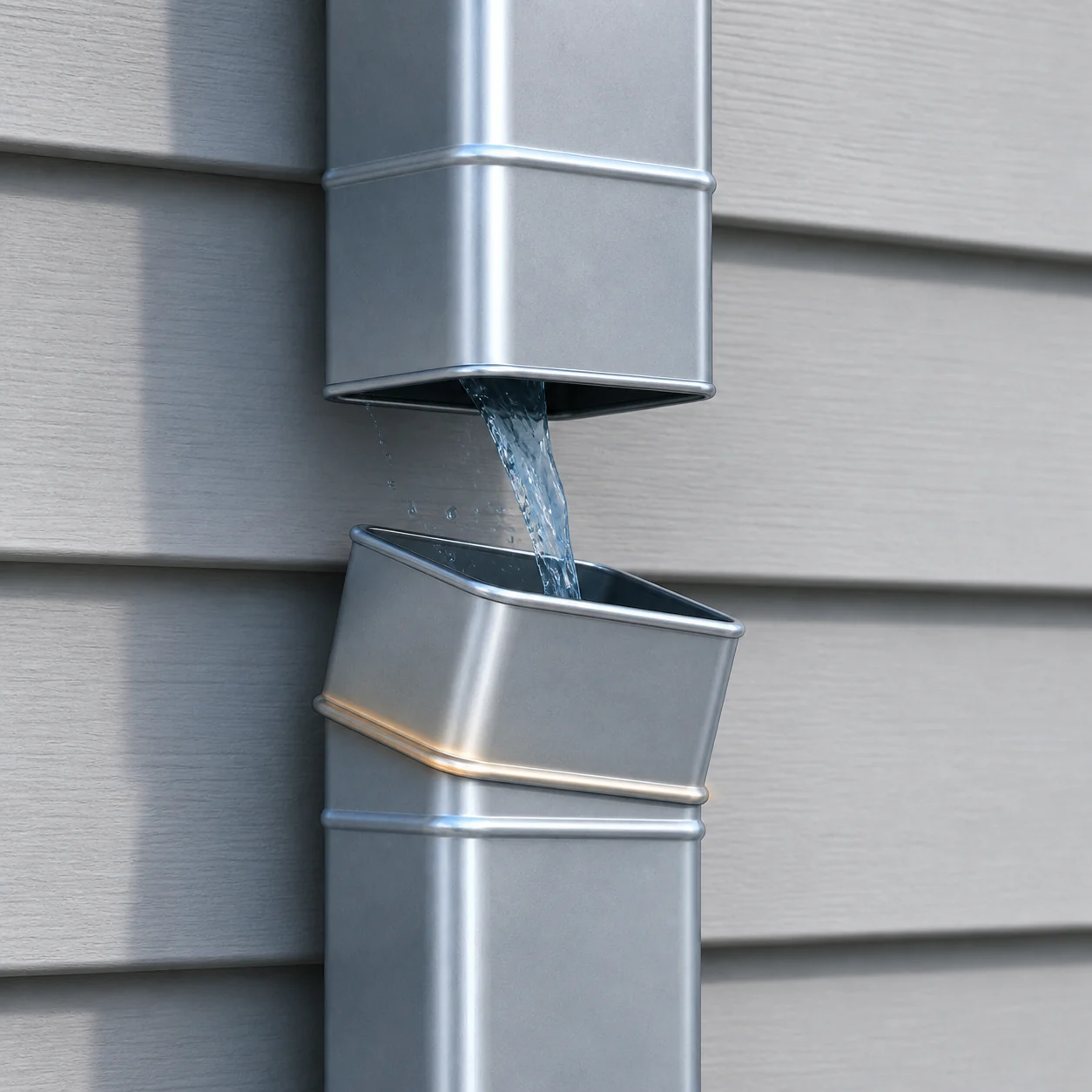 Separated downspout connection